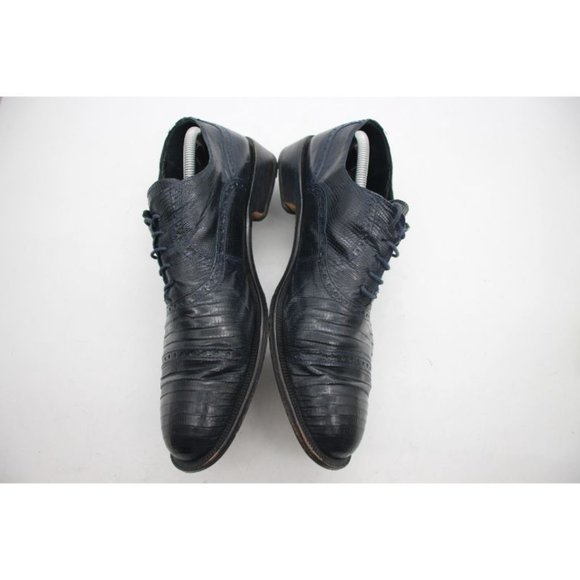 Forli Genuine Teju Navy Lizard Leather Men's Size 10 - Picture 7 of 12